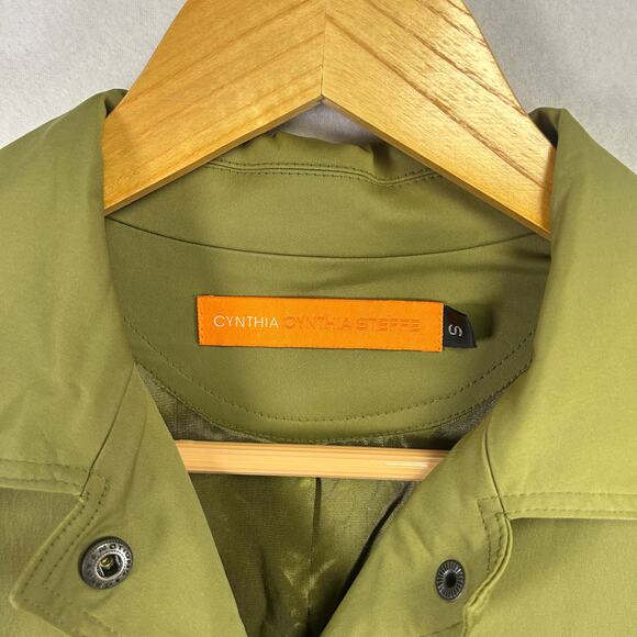 Cynthia Steffe Womans Olive Green Classic Chic Belted Trench Coat Small - Picture 2 of 11